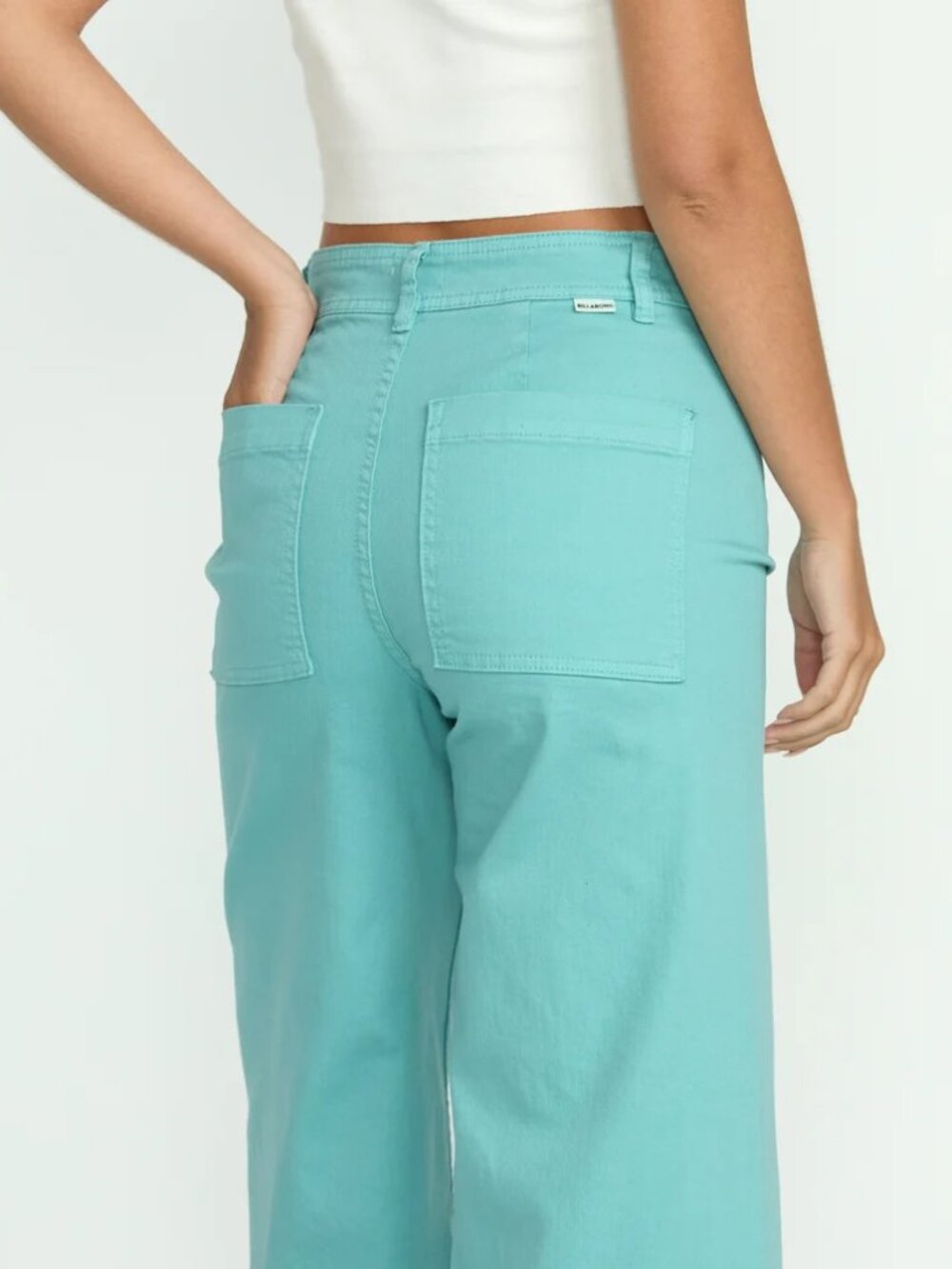 Billabong Free Fall High-Waist Twill Pants - Misty Blue - Picture 2 of 9
